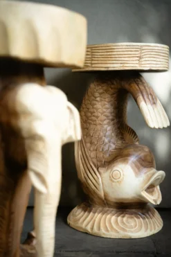 Massivholz-Beistelltisch 'Fisch'