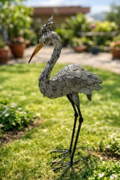 Metallskulptur 'Reiher'