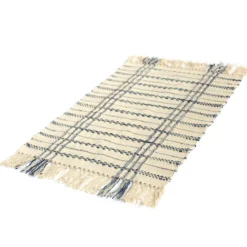 Mini-Rug 'Lysann' weiß-blau