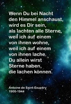 Postkarte 'Wenn Du bei Nacht den Himmel'