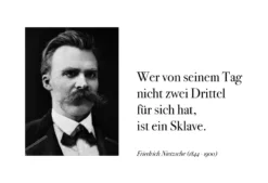 Postkarte 'Wer von seinem Tag nicht...'
