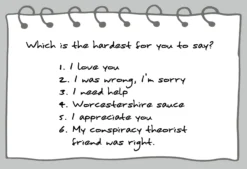 Postkarte 'Which is the hardest for you to say?'