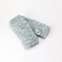 Pulswärmer 'Mohair' blau-weiß