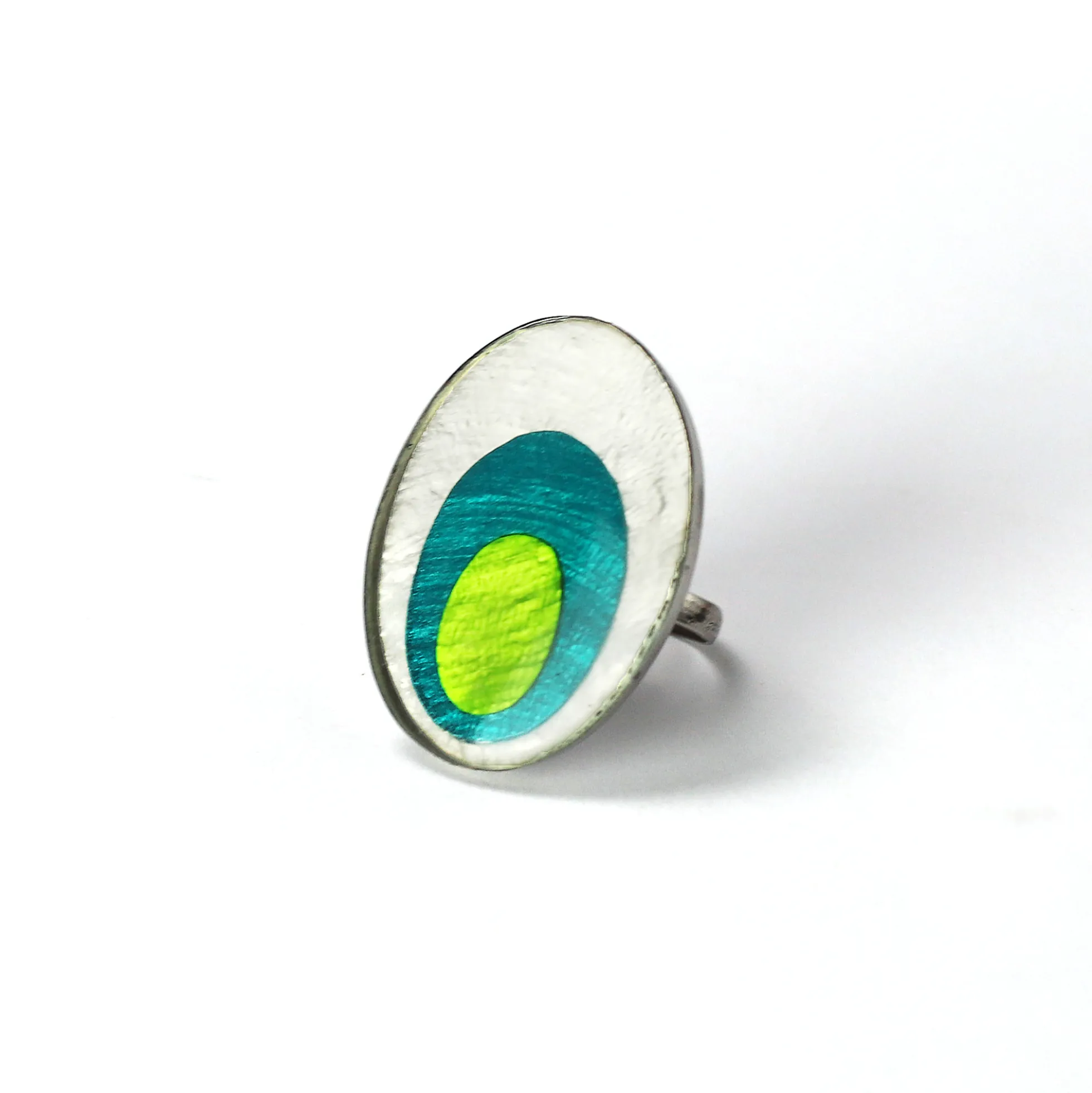 Ring 'Auge' weiß-grün