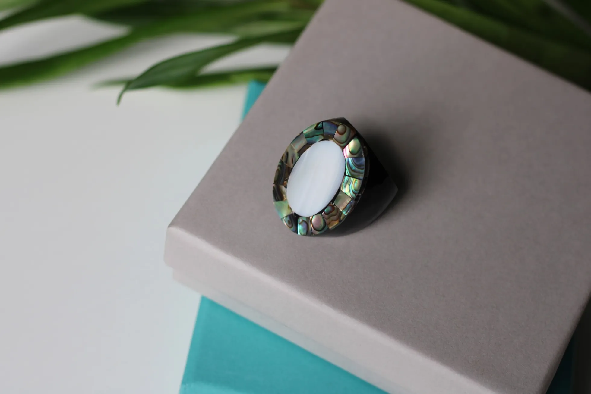 Ring oval Perlmutt