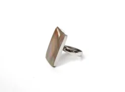 Runder Ring aus Edelstahl und Muschelharzen