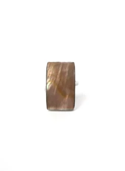 Runder Ring aus Edelstahl und Muschelharzen
