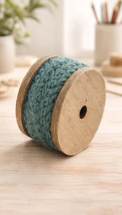 Spitzenband aus Jute blau