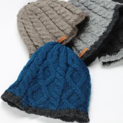 Strickmütze blau-anthrazit