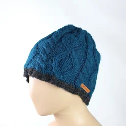 Strickmütze blau-anthrazit