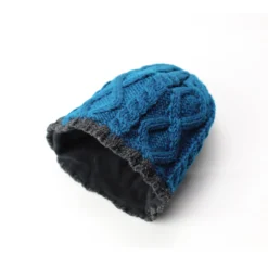 Strickmütze blau-anthrazit