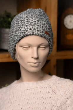 Strickmütze blau-weiß