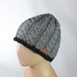 Strickmütze grau-anthrazit
