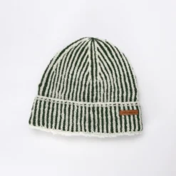 Strickmütze grün-weiß