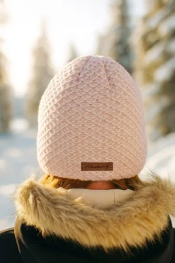 Strickmütze rosa-weiß