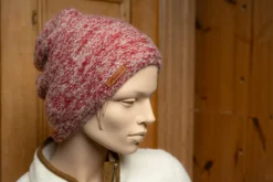 Strickmütze rot-weiß meliert