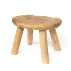 Teak-Hocker aus Wurzelholz