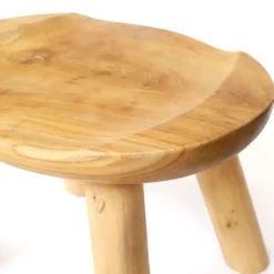 Teak-Hocker aus Wurzelholz