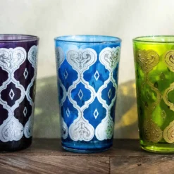 Teeglas 'Jakar' blau-silber