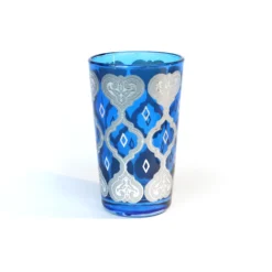 Teeglas 'Jakar' blau-silber