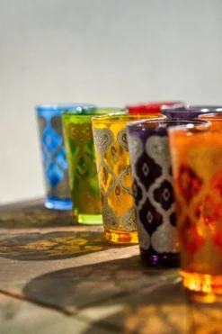 Teeglas 'Jakar' lila-silber