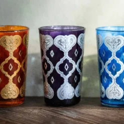 Teeglas 'Jakar' lila-silber