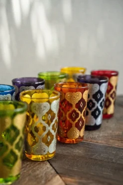 Teeglas 'Jakar' orange-gold