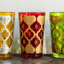 Teeglas 'Jakar' rot-gold