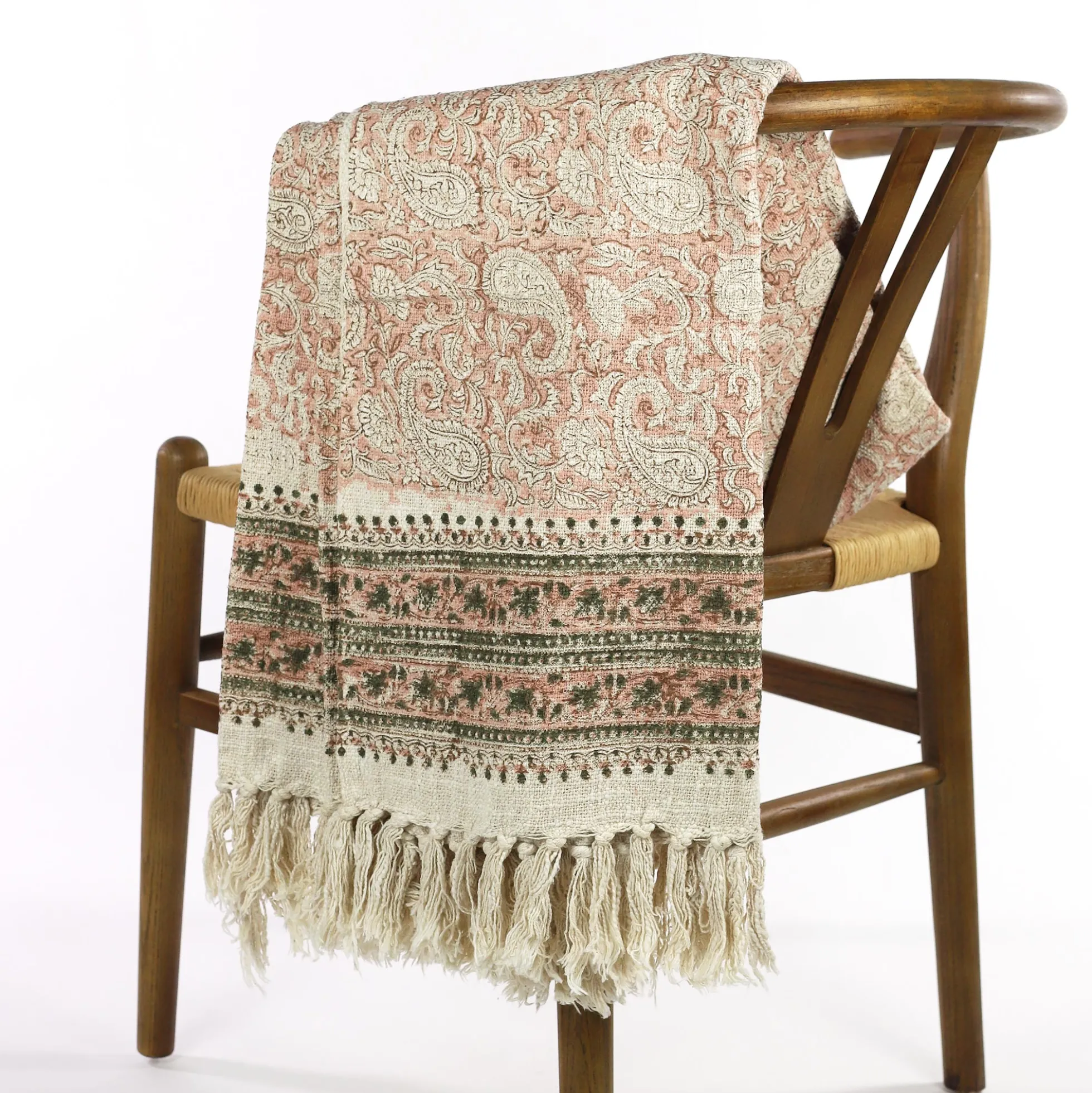 Throw 'Mira' beige-rot