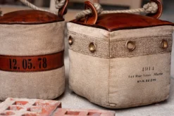 Türstopper aus Segeltuch und Leder