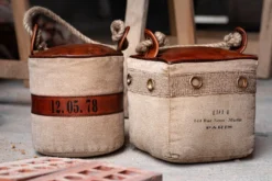 Türstopper aus Segeltuch und Leder