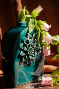 Vase 'Reynard' grünblau