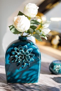 Vase 'Reynard' grünblau