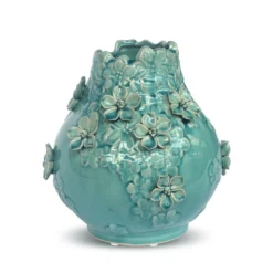 Vase 'Thunbergia' mit handmodellierten Blüten