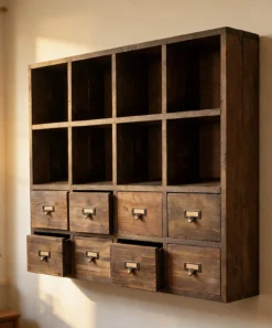 Wandregal mit 8 Schubladen