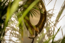 Wand-Windlicht 'Blatt' mit Spiegel