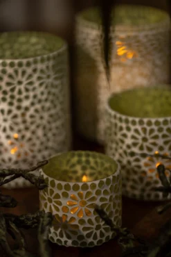 Windlicht 'Blumen-Mosaik'