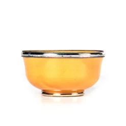 Zierschale mit Metallrand gelb